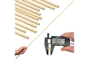 20 Pack, Square Wooden Dowels 1/4 Inch x 36 Straight Smooth Pine Wood by CraftySticks, Made and Sustainably Sourced in The USA