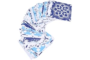 64Pcs Mediterranean Style Tile Sticker, Self Adhesive Removable Glossy Film for Kitchen Bathroom Living Room Staircase Decora