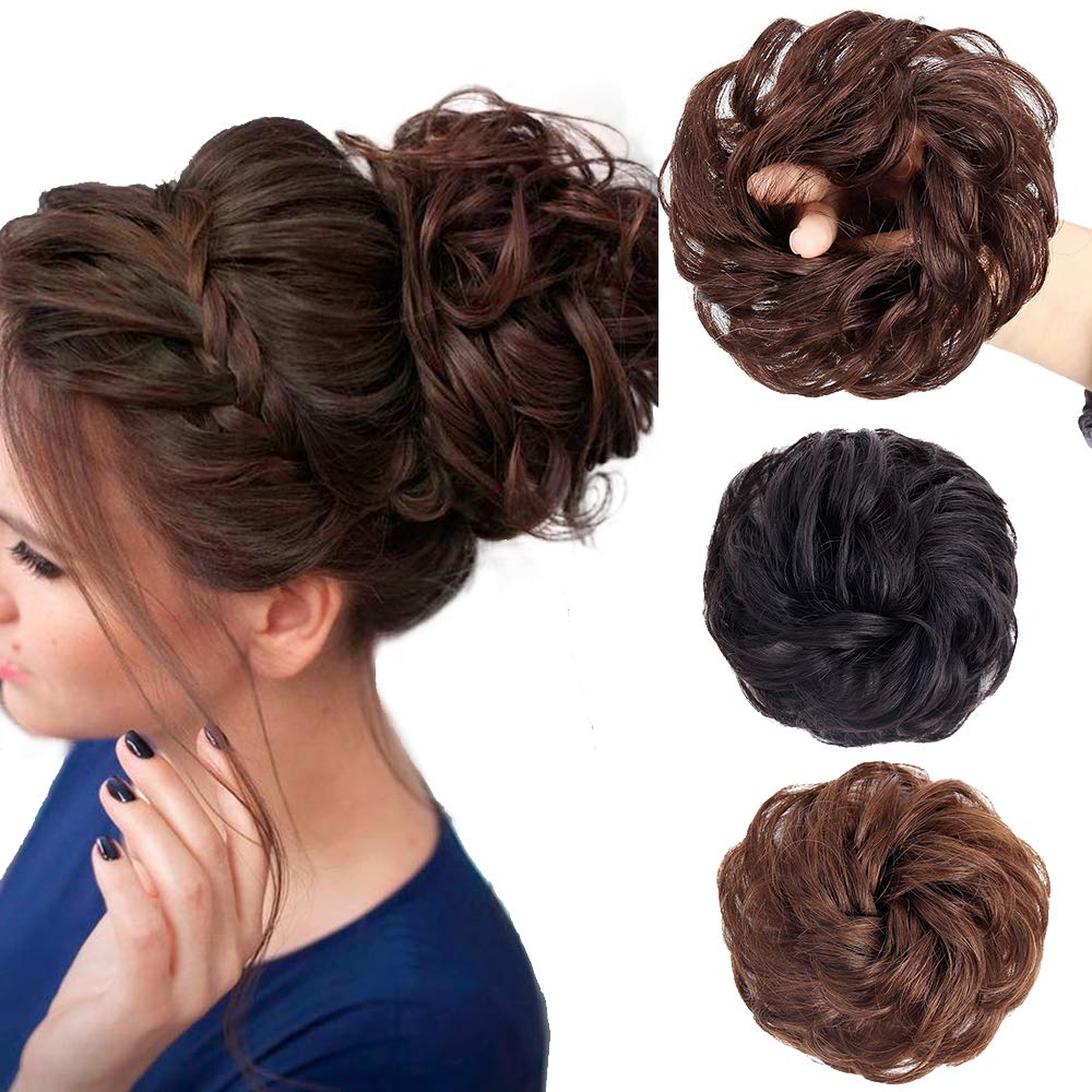 Amazon Com Entranced Styles 2pcs Messy Bun Hair Piece Human Hair