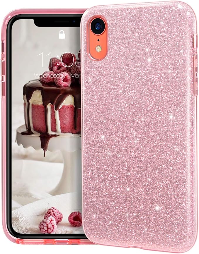 MATEPROX iPhone XR Case Clear Crystal Shiny Glitter Sparkly Bling Cute