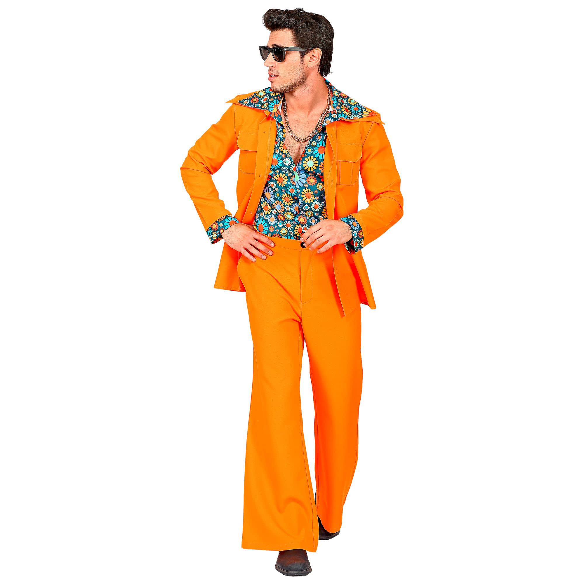 WIDMANN 09404 Costume Uomo Disco Anna 70 ARANCIO FLUO XL #0940