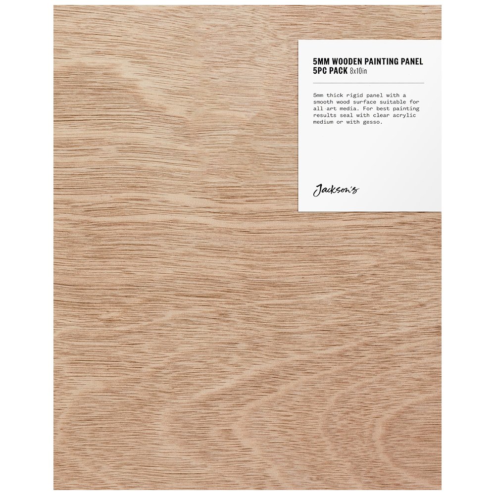 Jackson's : 5mm Wooden Painting Panel : 8x10in (Apx.20x25cm) : Pack of 5