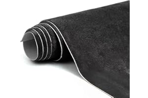 RadiantDecor Premium Black Suede Fabric Wrap - 17x70 inch Suede Wrap for Car Interior - Self-Adhesive Microfiber and Synthetic Leather, Stretchable Interior Film for Car and Home Decor