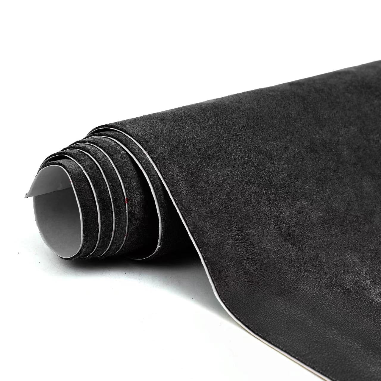 Photo 1 of RadiantDecor Premium Black Suede Fabric Wrap - 12x60 inch Suede Wrap for Car Interior - Self-Adhesive Microfiber and Synthetic Leather, Stretchable Interior Film for Car and Home Decor