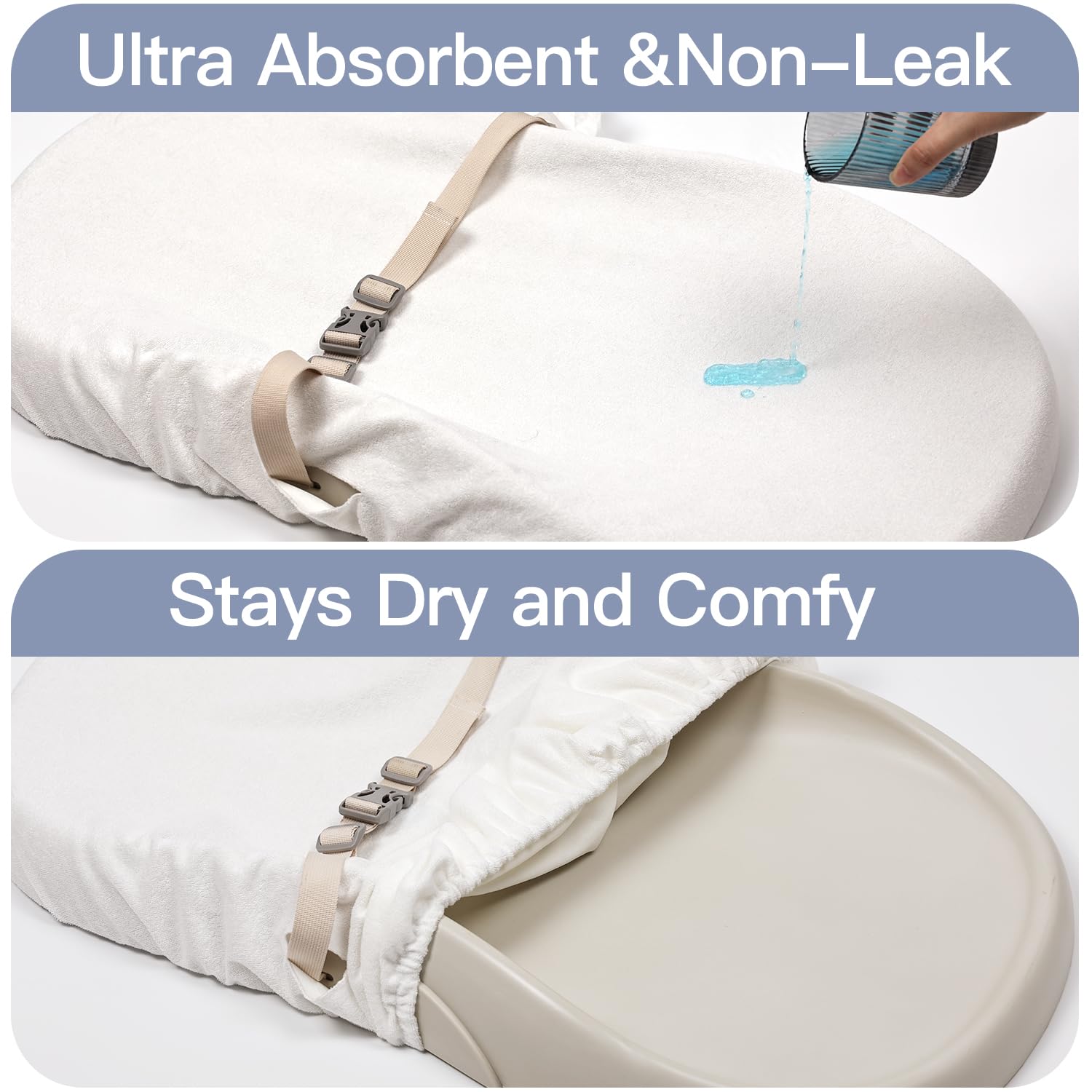 2-Pack Waterproof Changing Pad Cover,Soft Baby Nursery Diaper Changing Pad Sheets,Contour Changing Pads Liners,Change Pad Cover,Ultra-Soft & Breathable,Fits Skip Hop,Keekaroo Peanut,Machine Washable