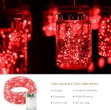 Jsdoin Fairy Lights 50 LED Copper Wire 5m Battery Operated Red 2 Pack view 2