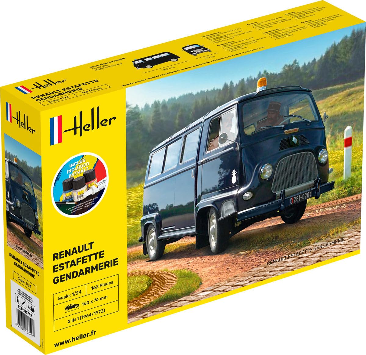 Heller 1:24 Gift Set - Renault Estafette Gendarmerie