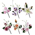 Global Sugar Art Assorted Small Sugar Cake Flowers Floral Sprays, Set F, 6 Count by Chef Alan Tetreault