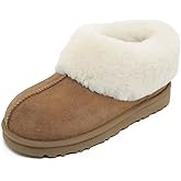 Mel&Syd 100% Australian Sheepskin Moccasin Slippers for Women/Men - Loafers Slip On Mini Boots - Lightweight Memory Foam Wint