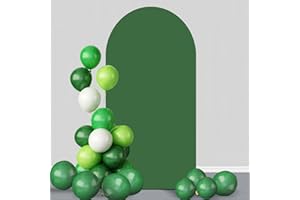 GILPWA 6.6FT Arch Backdrop Cover, Arch Stand Background Spandex Covers Fitted Round Top Wall Backdrop Stretchy Fabric for Wedding Ceremony Birthday Party Banquet Decoration Green