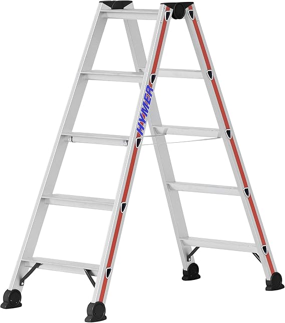 Hymer 402410 Step Ladder SC 40 5 x 2 Steps Aluminium