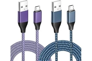 SISSFO 15FT Charger for PS4 Controller Charging Cable 2PCS Nylon Braided Micro USB 2.0 High Speed Data Sync Cord for Xbox One S/X, PlayStation 4, PS4 Slim/Pro Controller Charger and Play Cord