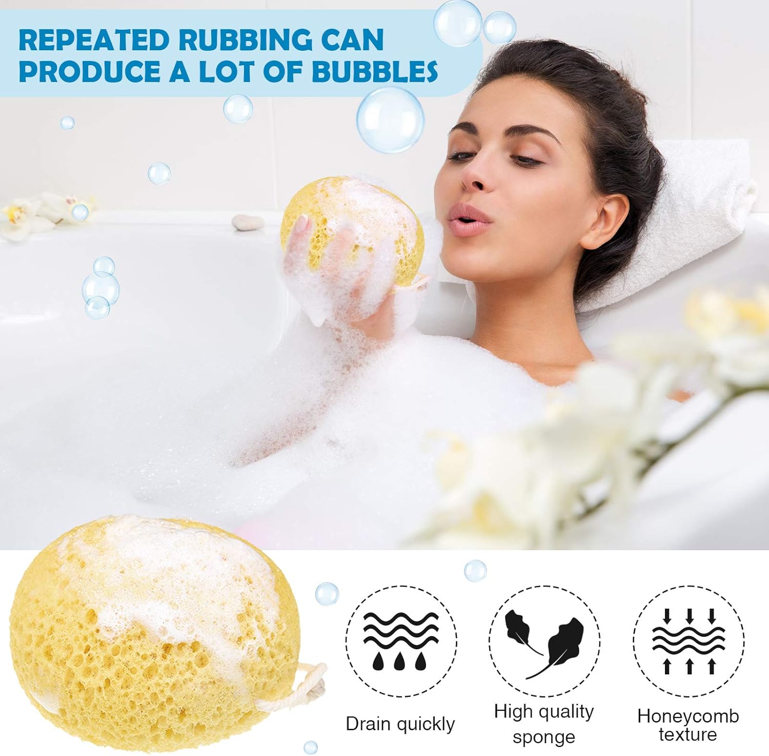 Bath Sponge Foam Loofah Sponge Shower Pouf Cleaning Body Scrubber for Men and Women Bath Spa and Shower Supplies (6 Pieces): Health & Personal Care