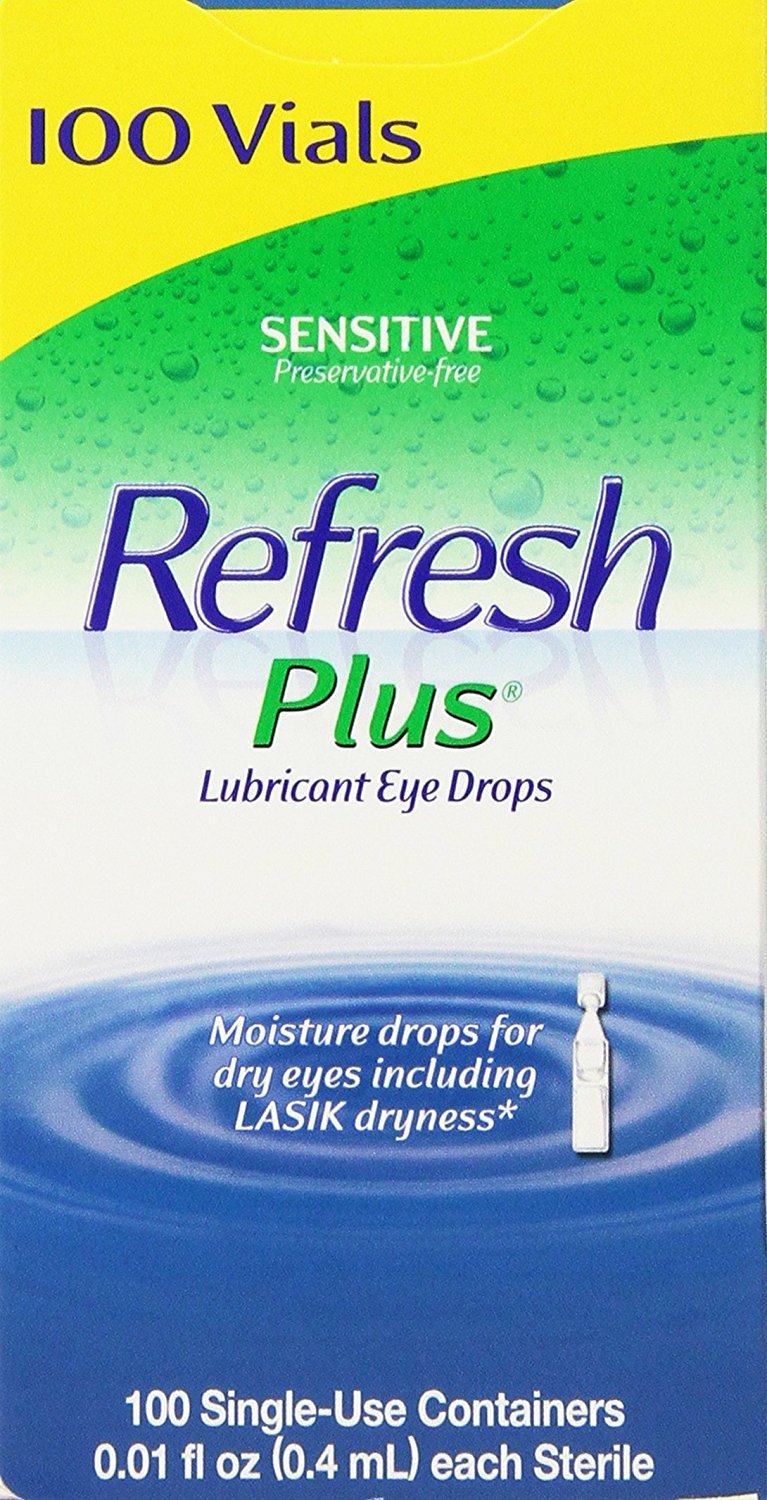 Allergan 100 Vials - Allergan Refresh Plus Lubricant Eye Drops Single-Use Vials - 100 Ct.