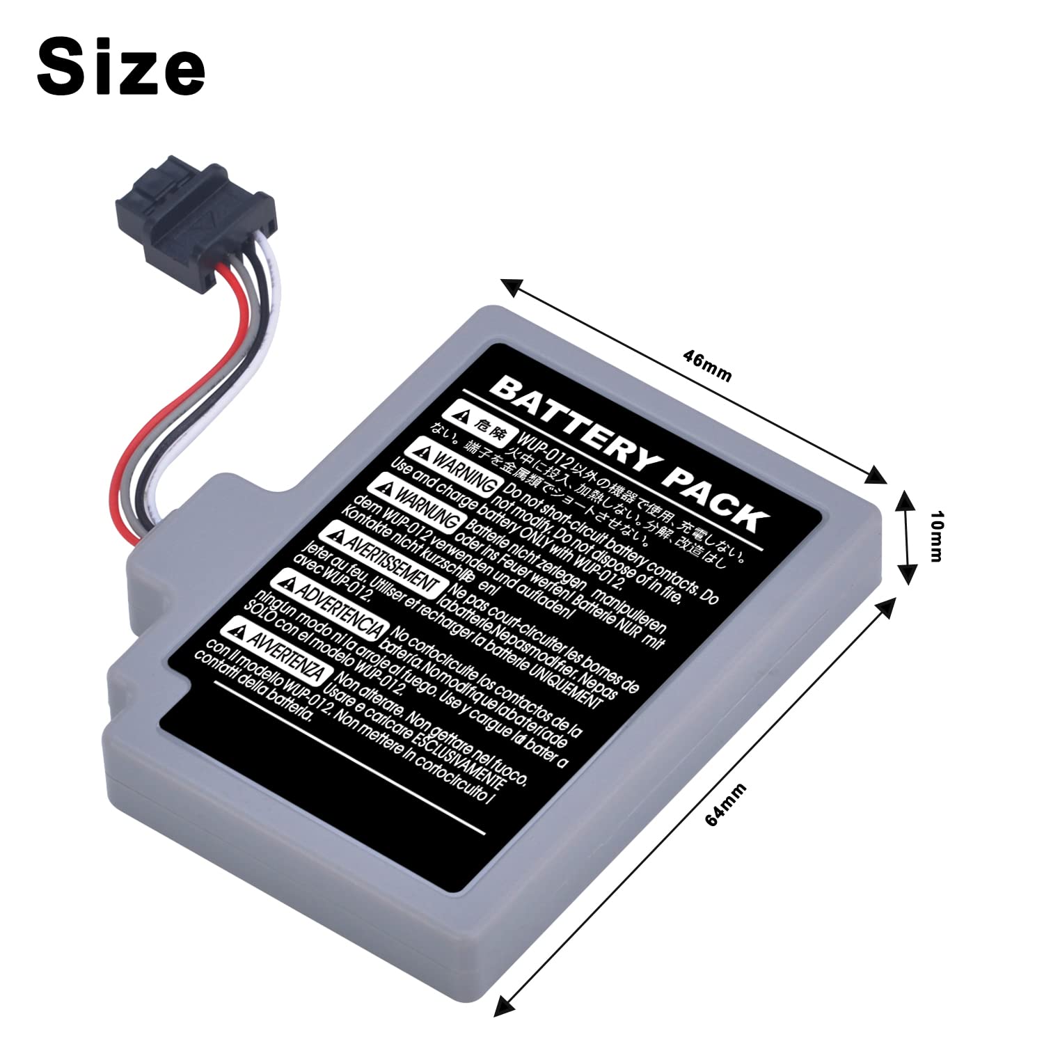 Pickle Power Wii U Gamepad Battery WUP-012 WUP-010 Rechargeable Battery Pack for Nintendo Wii U Gamepad