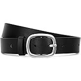 WHIPPY Women Leather Belt Casual Fashion Gold Buckle Leather Waist Belt for Jeans Pants Dresses Chic Ladies Belt