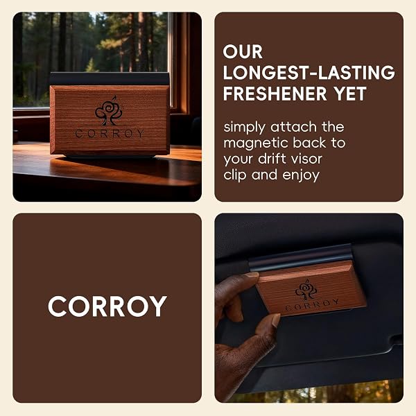 CORROY CAR AIR FRESHENER NATURAL ESSENTIAL OIL SCENT, ODOR ELIMINATOR AND PURIFIER, SUN VISOR CLIP AIR FRESHENER FOR CAR(STARTER/AMBER)