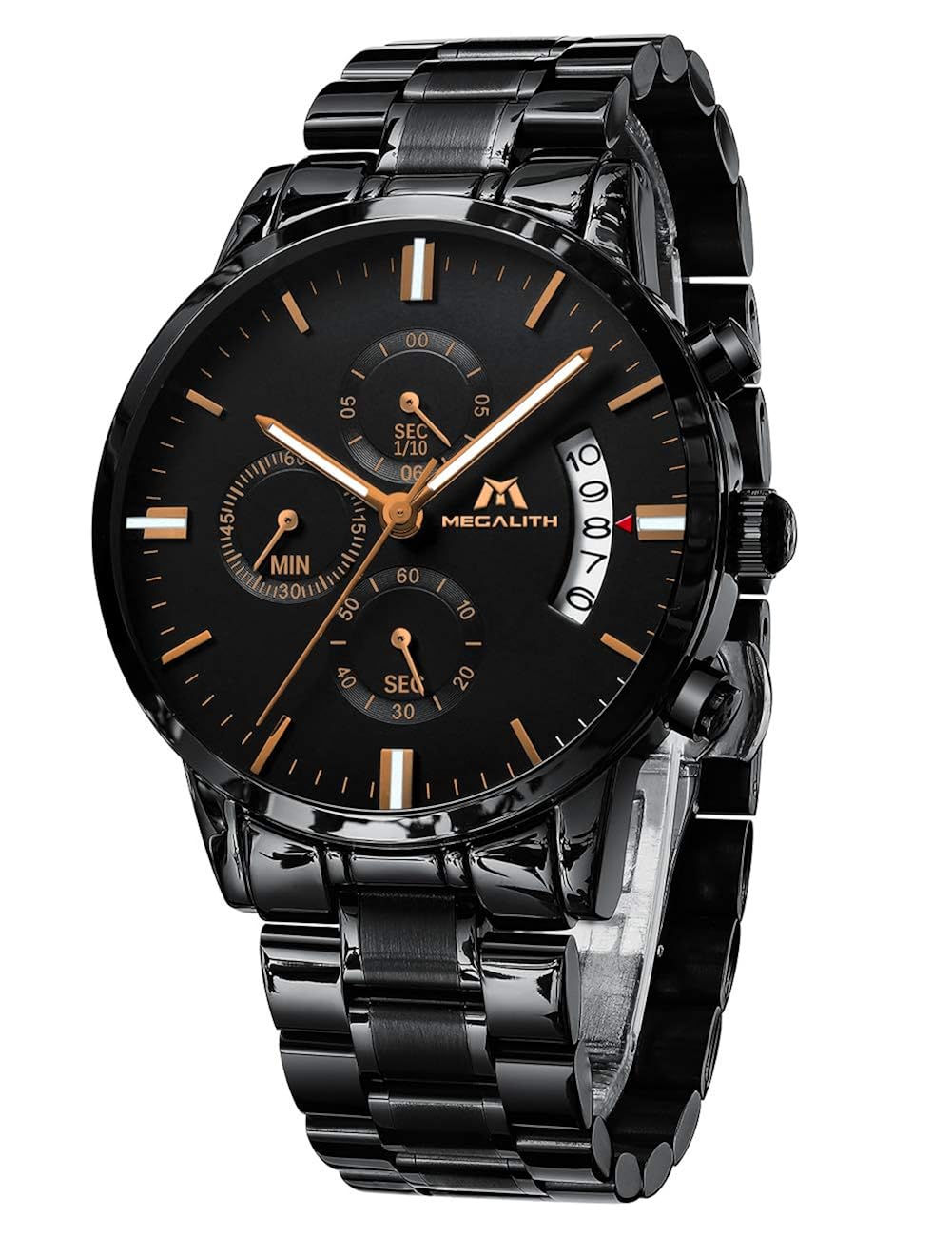 Mens Black Watches Men Military Waterproof Chronograph Designer Luxury