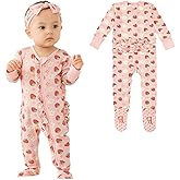 LITTLE JAMJAMS Viscose from Bamboo Ruffled Zippered One-Piece Infant Footie Sleepers Rompers 0-36 Months