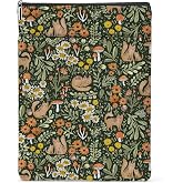 jeilink Book Sleeve Book Protector Book Pouch Book Lovers Gifts Bookish Gifts Book Cover with Zipper for Hardcover Paperback Washable Floral Cat Printed Gift Bag for Women Teacher Reader, BookCover