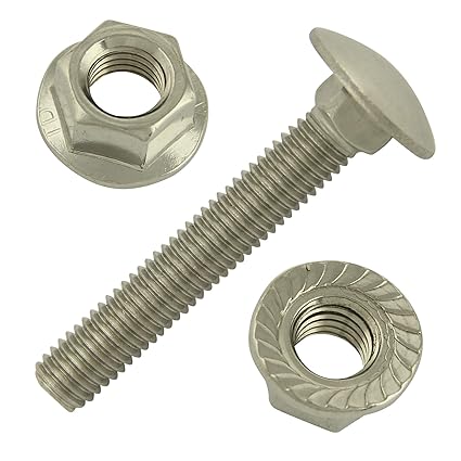 BiBa Schrauben Schlossschrauben Flachrundschrauben M10x25/25 Torbandschrauben Edelstahl A2 (100 Stück) | DIN 603 | Vollgewind