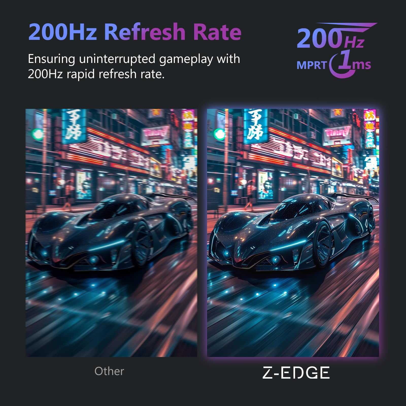 Z-Edge 27 inch Curved Gaming Monitor, FHD 1080P 200Hz 165Hz 144Hz Curved 1500R PC Monitor, MPRT 1ms Monitor, 350nits, 16.7M Colors, UG27 Frameless Bezel, 1X DP 1.4 Ports and 1X HDMI 2.1 Ports