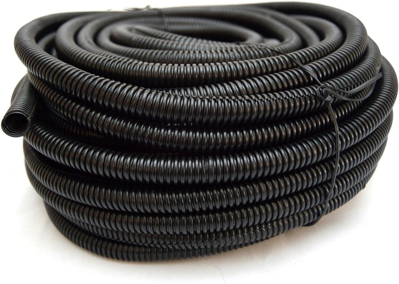 American Terminal Wire Loom Black 100' Feet 3/8" Split Tubing Hose Cover Auto Home Marine: Home Improvement