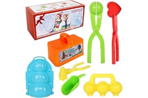 CWLAKON Snow Toys Kit, Snowball Maker Tools, Winter Toys Snow Fort Building Brick, Snowman, Snow Penguin Maker, Large Love Heart Snow Ball Maker for Kids Adults Snow Ball Fights, Winter Outdoor Games