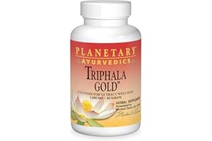 PLANETARY HERBALS Triphala Gold Ayurvedic Herbal Supplement, 1000 Mg, 60 Count