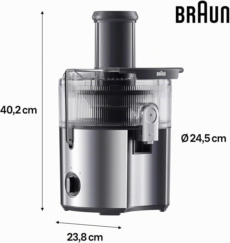 MultiJuice 7 SJ7000, Centrifugeuse Technologie ColdXtract, Ouverture Remplissage 75mm, Récipient Jus 2L, Système Anti-Goutte, Système Sécurité Quadruple, Filtre Acier Inoxydable, 1000W, Gris