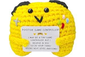 FOULIKI Handmade Positive Crochet Controller Gifts for Teen Girls Teen Boys,Emotional Support Game Controller Birthday Gifts for Son,Brother,Friend,Unique Handmade Gift for Gamer,Birthday Gift