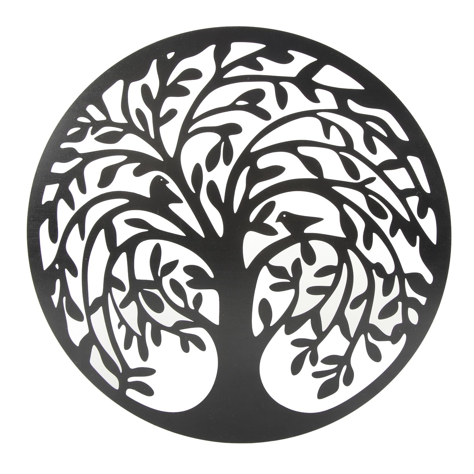 VIFERR Metal Tree of Life Wall Decor 30CM Round Hanging Tree Wall Sculpture Art Decoration Silhouette for Office Bedroom Living Room
