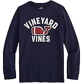 Vineyard Vines Boys Boys' Textured Football Character Whale Long-Sleeve Tee