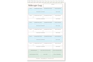 CORA KATE Mileage Log Book for Car - Easily Tracks Job Miles, Car Maintenance & Business Expense Record for Taxes - 100 Pages Auto Vehicle Logbook Journal Easily Fits in Glove Box, 5.5 x 8.5 Inches