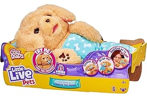 Little Live Pets - Cozy Dozys: Charlie The Puppy | Interactive Plush Toy Dog. 25+ Sounds and Reactions. Magical Eye Movement. Blanket, Pacifier and Batteries Included. for Kids Ages 4+.