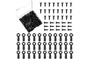 Picture Frame Turn Button Fasteners Set, 100 PCS Picture Frame Backing Clips Photo Frame Hardware Clips with 100 Pieces Screws for Hanging Pictures, Photos, Drawing by PinCute (Black)