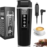 Car Electric Kettle,Electric Heated Travel Mug,400ml Portable Water Boiler Heated Mug,40-100℃ Temperature Adjustable,Car Coff