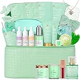 Valentines Day Gifts for Women, 33 Pcs Tea Tree Skin Care Gift, Face Sheet Mask, Self Care Kit Spa Gift Baskets, Necklace, Bath and Body Set, Mother Day, Birthday Present, Christmas