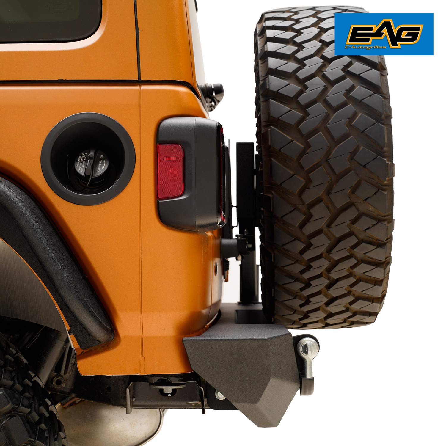 Bumpers EAG Rear Bumper with Tire Carrier and Tire Adapter Fit for 18