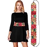 Jeere Women Embroidered Mexican Belt for Dress Floral Traditional Fiesta Waist Sash Cinco De Mayo Luau Party Outfit