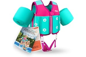 AEOCOO Kids Pool Floaties 1-2-3-5-7-9 Years Old, Toddler Swim Vest 20-30-50-70 Pounds, Comfortable Extended Wear Kids Float Jacket with Crotch Strap, Bright Design and Unpadded Sides for Comfort