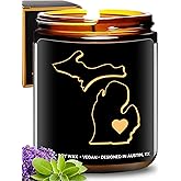 Michigan Candle, Unique Michigan Themed Gifts for Men and Women, Best Sentimental Souvenir Gifts for Moving Away, Thoughtful Home Sick Presents, Ideal for Birthday, Christmas, Graduation, Gift Ready
