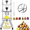 Commercial Lemon Cutter with V-Shaped 420 Stainless Steel Blades 6-Section Vegetable Machine Commercial Vegetable Chopper Dicer Lemon Cutter for Fruit Lemon Orange with One Brush Cleaner Included