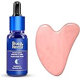 Blue Nectar Vitamin C Serum for Oily Skin & Dry Skin with Gua Sha | Plant-Based Face for Glowing Skin & Pigmentation | Hyaluronic Acid Serum for Women & Men (9 Herbs, 1 Fl Oz)