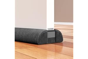 HADOR Door Draft Stopper for Bottom of Door, 36 Inch Under Draft Air Noise Light Blocker 30"- 36" Double Side Triangle Soundproof Sweep Filler Seal Gap up to 1.7" for Patio Sliding Door Guard, Black