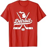 Vintage Detroit Ice Hockey Sticks Sports Team Fan Gift T-Shirt