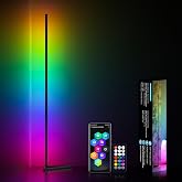 MIHEAL RGB Floor Lamp,16 Million Colors LED Floor Lamps 56" Lamps for Living Room with Music Sync,Standing Lamp with App and Remote Control,Gaming Ambient Lighting Corner Lamp Bedroom Decor