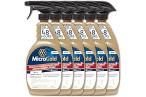 MicroGold Multi-Action Disinfectant Antimicrobial Spray Tested and Proven Effective to Kill the COVID-19 Virus, Kills 99.9% of Viruses and Bacteria, 24 Fluid Ounces, 6 Pack