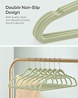 SONGMICS Velvet Hangers 50 Set Non-Slip Rose Gold Hooks 360° Swivel 43.5cm view 4