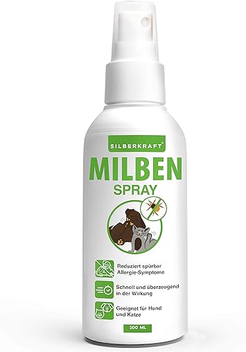 Silberkraft Milbenspray Hunde Und Katzen 100 Bio Zuverlässiger Milbenschutz Für Hunde Katzen Nagetier Und Andere Haustiere Effizientes Und